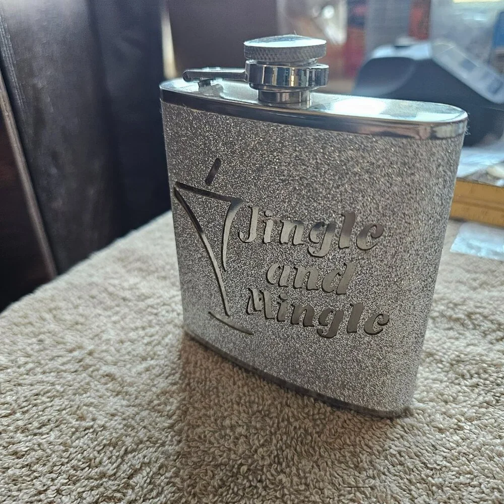 Silver tone flask